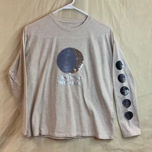 Wonder Nation Beige Long Sleeve Tee with Moon Phases